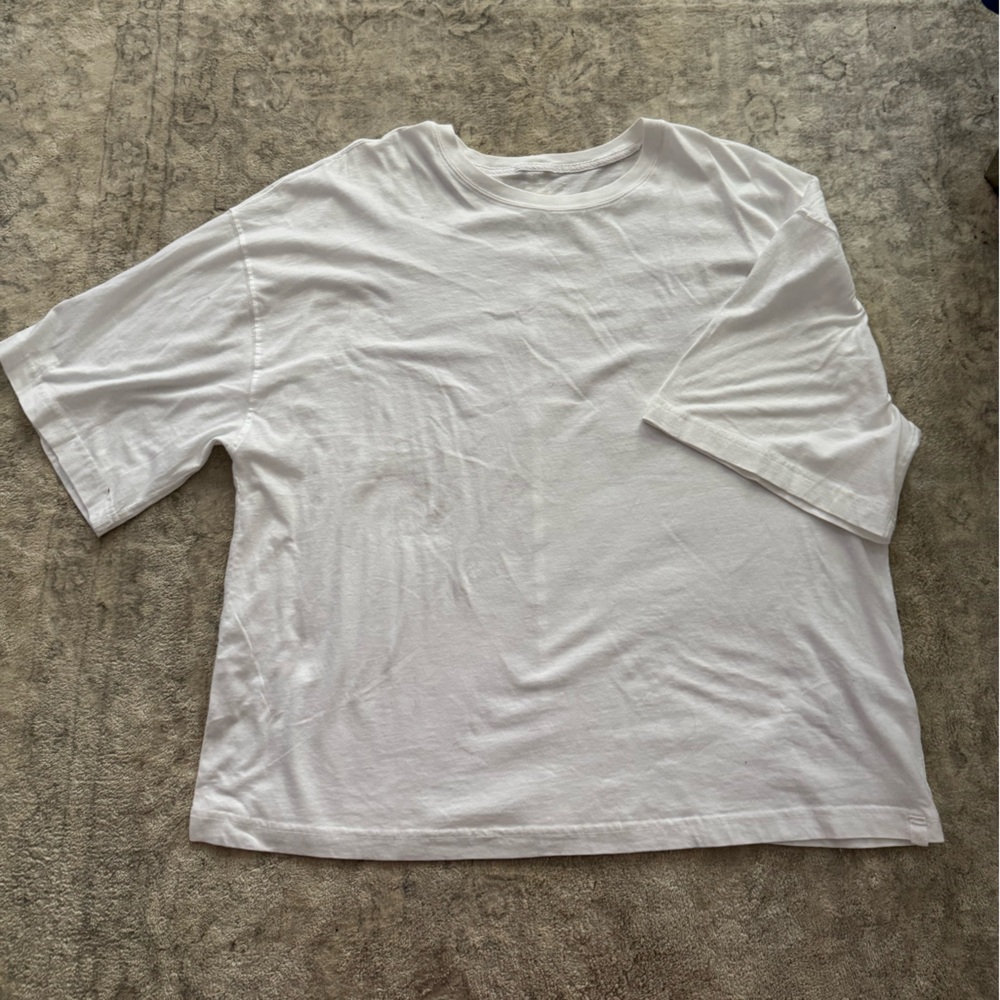 Free People Classic White Short Sleeve Top